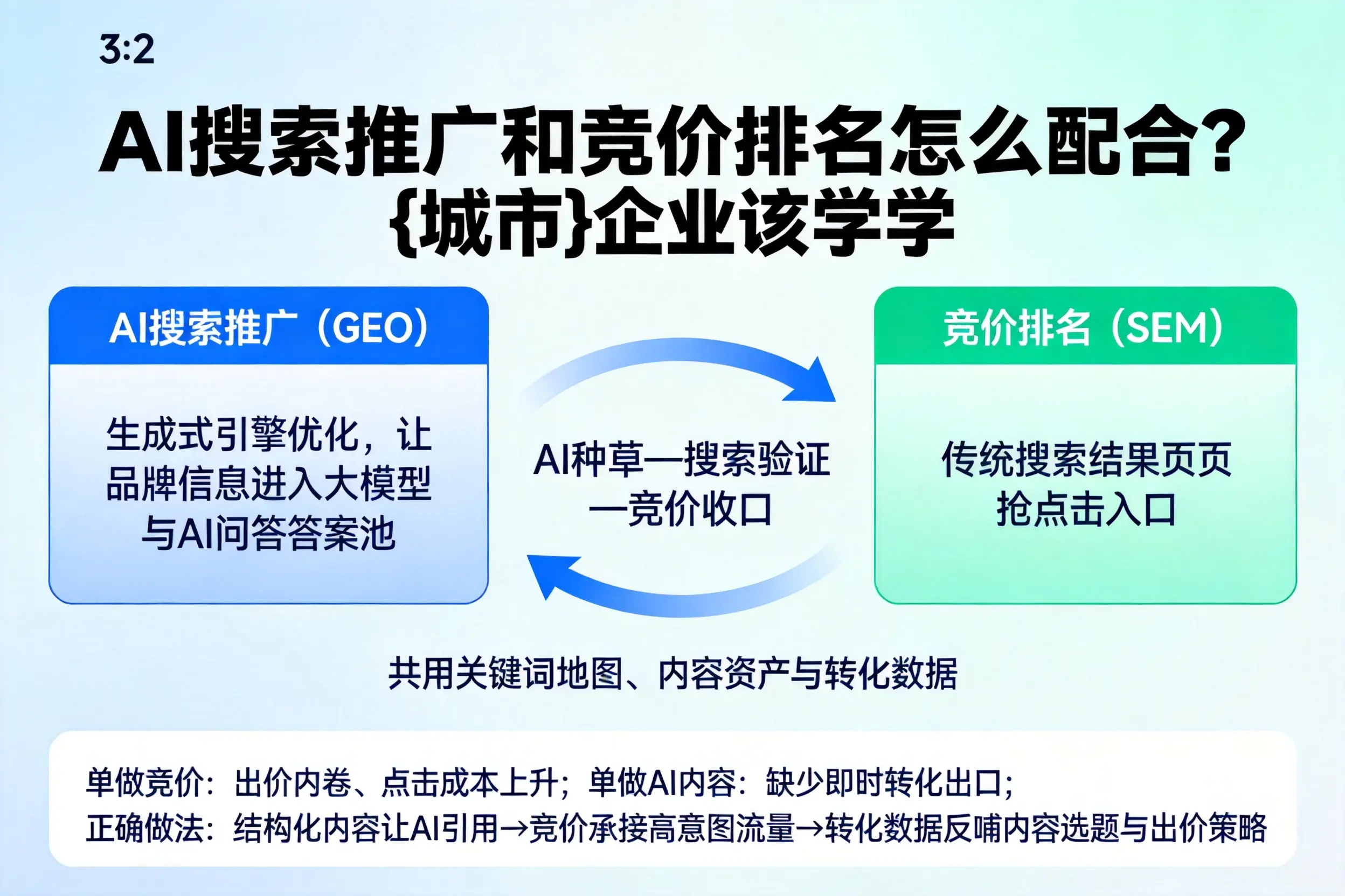 AI搜索推广和竞价排名怎么配合？荆州企业该学学