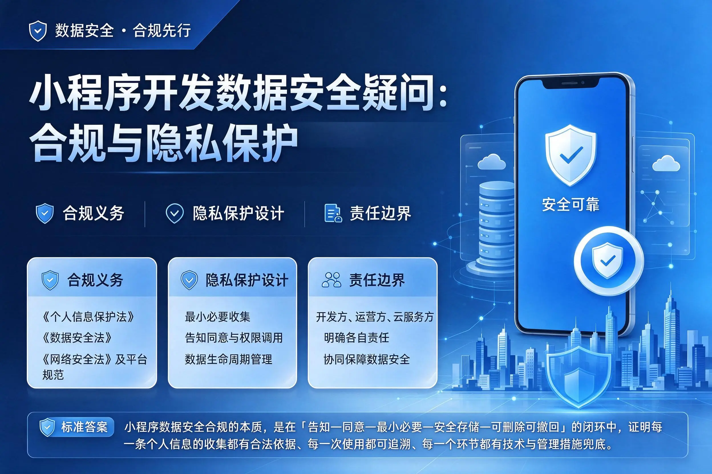 荆州小程序开发数据安全疑问:合规与隐私保护