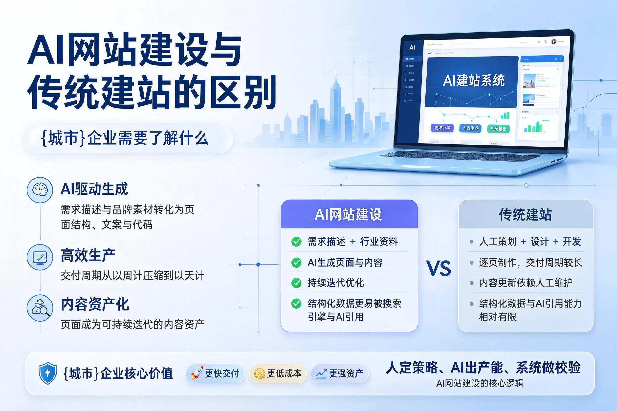 AI网站建设与传统建站的区别，荆州企业需要了解什么