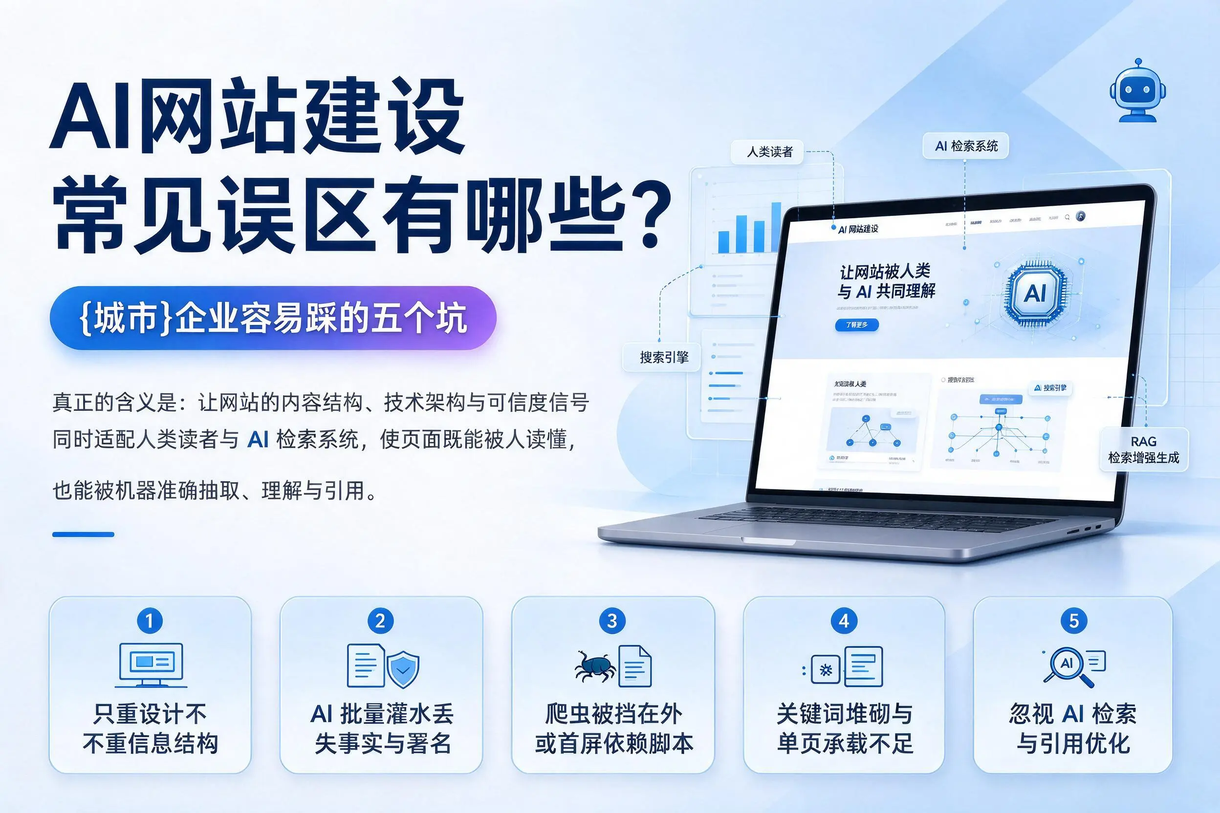 AI网站建设常见误区有哪些？荆州企业容易踩的五个坑