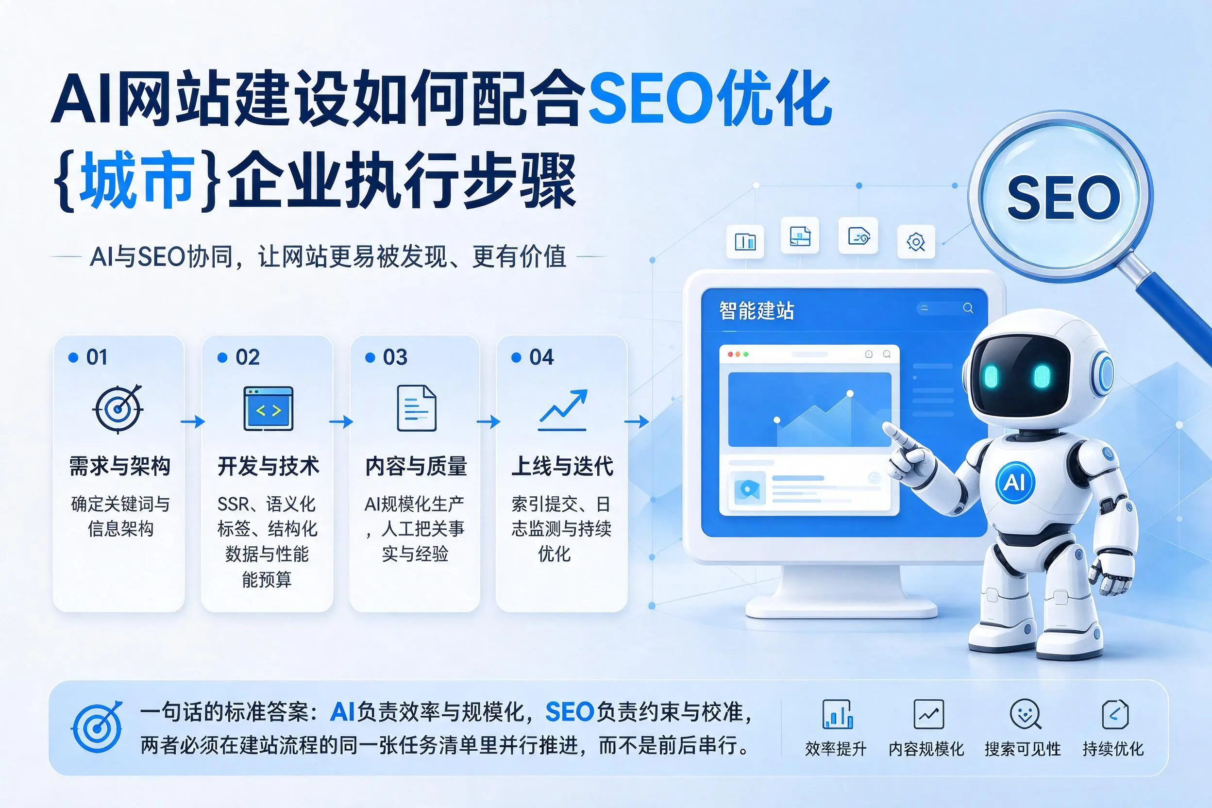 AI网站建设如何配合SEO优化，荆州企业执行步骤