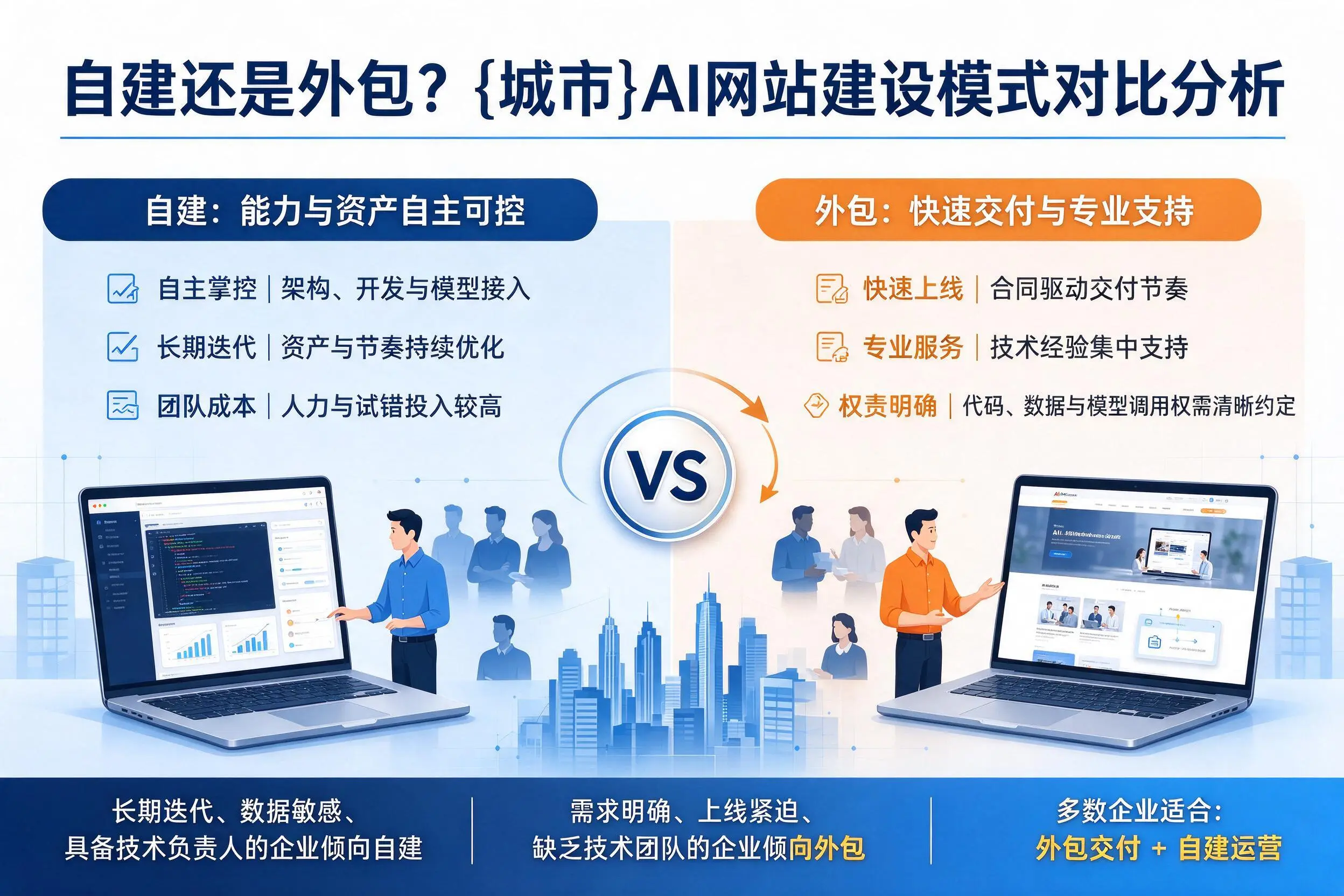 自建还是外包？荆州AI网站建设模式对比分析