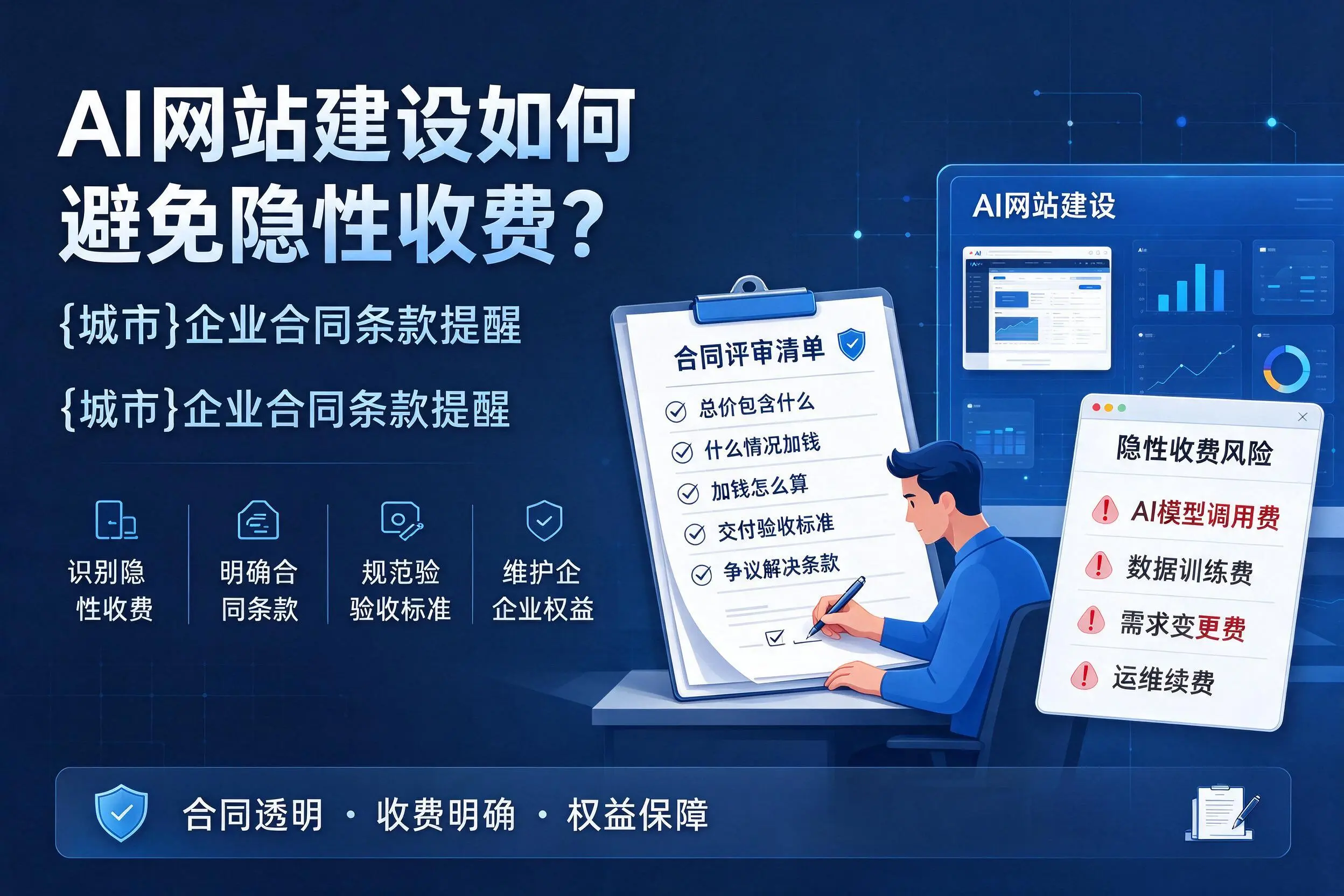 AI网站建设如何避免隐性收费？荆州企业合同条款提醒